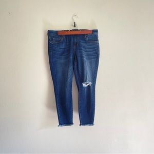 Kut From the Kloth Ripped and Frayed Cropped Petite Denim Jeans